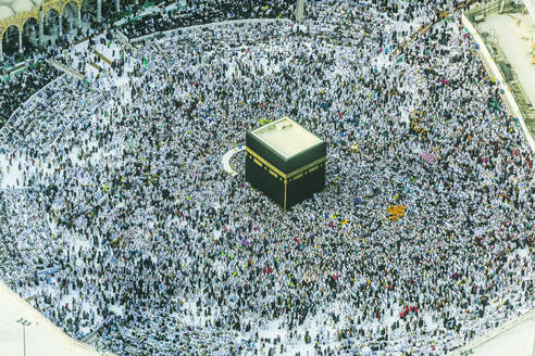 Die jährliche islamische Pilgerfahrt Hajj nach Mekka, Saudi-Arabien, Luftaufnahme. - MINF16022