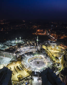 Die jährliche islamische Pilgerfahrt Hajj nach Mekka, Saudi-Arabien, Luftaufnahme. - MINF16026