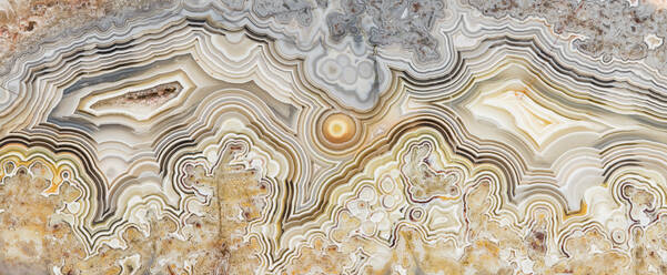 Macro photograph of the patterns in a laguna lace agate from Mexico - ADSF21717