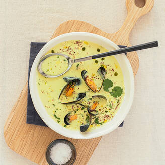 From above mussels coconut and curry soup - ADSF21823