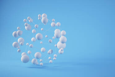 Three dimensional render of white connected spheres - JPSF00098