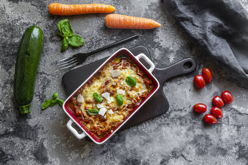 Studio shot of freshly made low carb vegetarian lasagna - SARF04656