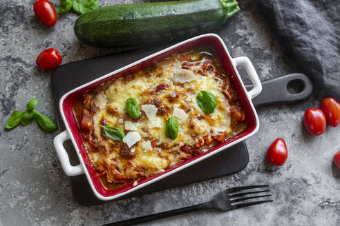 Studio shot of freshly made low carb vegetarian lasagna - SARF04658