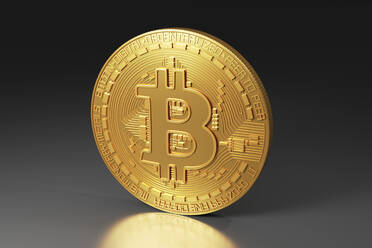 3D-Illustration einer goldenen Bitcoin - SPCF01305