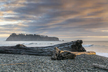 Sonnenuntergang am Rialto Beach, La Push, Clallam county, Bundesstaat Washington, Vereinigte Staaten von Amerika, Nordamerika - RHPLF19423