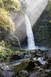 Wasserfall im Dschungel mit Sonnenstrahlen von oben, Bali, Indonesien, Südostasien, Asien - RHPLF19476