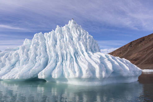 Iceberg calved from glacier from the Greenland Icecap in Bowdoin Fjord, Inglefield Gulf, Baffin Bay, Greenland, Polar Regions - RHPLF19533