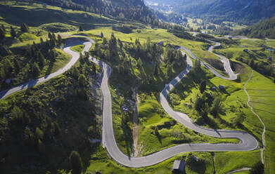 Italy, South Tirol, Aerial view of Gardena Pass - CVF01691