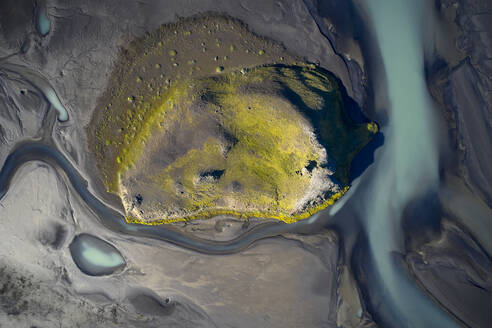 Rough mountain surrounded by wetland - CAVF93778