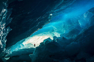 Exploring Glacial Ice Cave Inside Banff National Park - CAVF93958