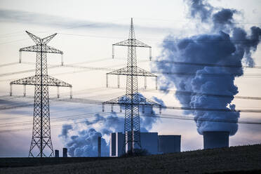 Germany, North Rhine Westphalia, Neurath, Lignite power station in background - JATF01307