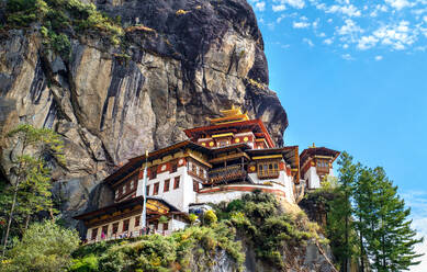 Tigernest-Kloster, eine heilige Stätte des Vajrayana-Himalaya-Buddhismus im oberen Paro-Tal, Bhutan, Asien - RHPLF19611