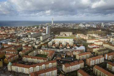 Schweden, Schonen, Malmö, Luftaufnahme eines Wohnviertels - TAMF02937