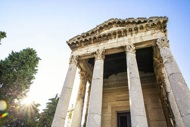 Croatia, Istria County, Pula, Entrance of Temple of Augustus - MAMF01795