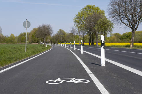 Bicycle lane with boundary posts - WIF04406