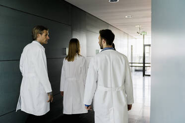 Männliche und weibliche Ärzte auf dem Flur eines Krankenhauses - BMOF00635