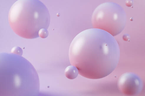 3D illustration of purple and pink spheres - JPSF00184