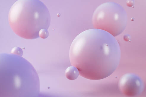3D-Illustration von lila und rosa Kugeln - JPSF00184