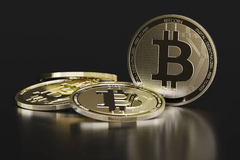 CGI image of bitcoin cryptocurrency  - SEBF00314