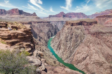 Breathtaking scenery of river between rocks in Grand Canyon National Park in Arizona - ADSF24478