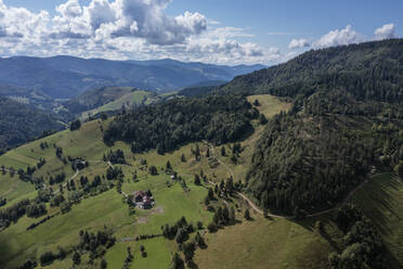 Drone view of Black Forest range in early autumn - RUEF03319