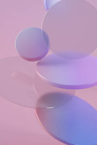 Dreidimensionale Rendering von lila Ringe schweben gegen rosa Hintergrund - JPSF00219