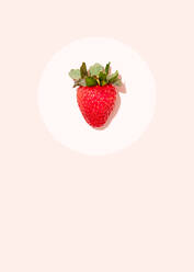 Studioaufnahme einer einzelnen frischen Erdbeere - FLMF00418