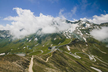 Austria, Carinthia, High angle view of winding Grossglockner High Alpine Road  - AIF00724