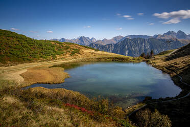 Scenic view of Schlappoltsee in autumn - DLF00057