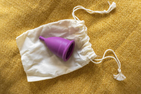 Menstrual cup on cotton bag  - JPTF00804