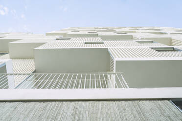 Spain, Madrid, Balconies of Mendez Alvaro Residencial apartment building - JCCMF02903