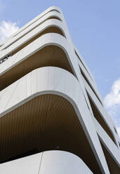 Spain, Madrid, Balconies of Mendez Alvaro Residencial apartment building - JCCMF02906