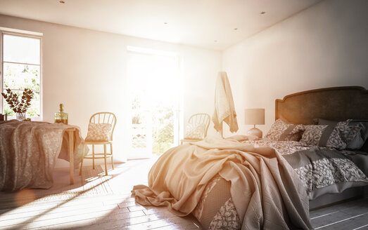 Sonnenlicht, das durch die Tür des Schlafzimmers fällt - SKGF00029