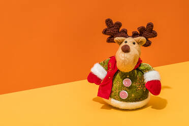 Studio shot of anthropomorphic reindeer figurine - FLMF00546