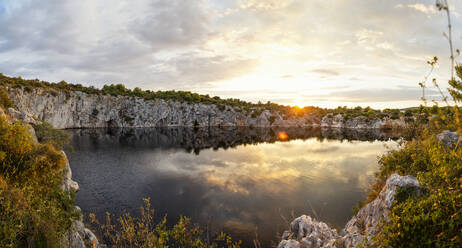 Lake Dragon's Eye during sunset, Rogoznica, Croatia - MAMF01896