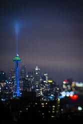 View of Space Needle and Seattle Skyline from Kerry Park at NIght - CAVF94527