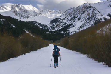 Ski touring in mountains of Colorado - CAVF94592