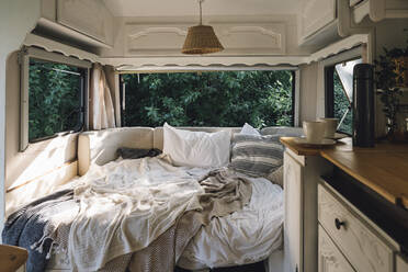 Messy bed in motor home - VPIF04366