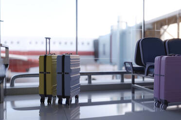 Three dimensional render of suitcases left at airport - SPCF01479