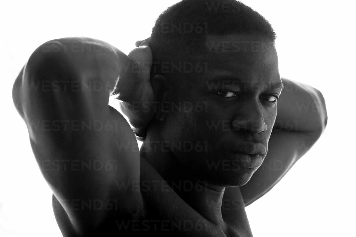 Close Up Side View Portrait Of A Male Fashion Model Posing With Hand In  Hair Stock Photo, Picture and Royalty Free Image. Image 31695542.
