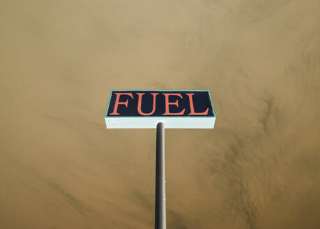 FUEL sign for gas station, beige background - MINF16309
