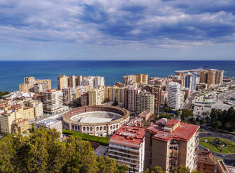 Cityscape with the Malagueta Bullring Stadium, Malaga, Andalusia, Spain, Europe - RHPLF20042