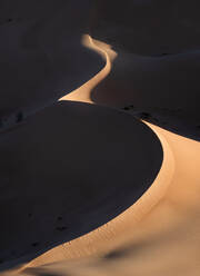 Sand dunes at sunrise with high contrast in the Rub al Khali desert, Oman, Middle East - RHPLF20059