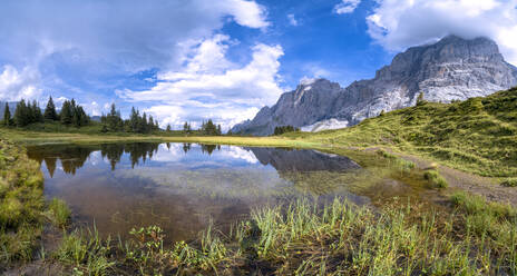 Panorama der Grossen Scheidegg und des Wellhorns im Sommer, Grindelwald, Berner Alpen, Kanton Bern, Schweiz, Europa - RHPLF20103