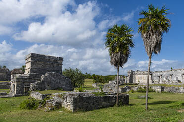 Pre-Columbian Mayan walled city of Tulum, Quintana Roo, Mexico, North America - RHPLF20141