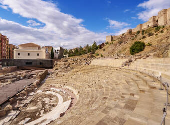 Roman theatre and The Alcazaba, Malaga, Andalusia, Spain, Europe - RHPLF20189