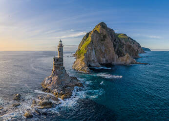 Aerial view of the Aniva Lighthouse. Sakhalin Island, Russia. - AAEF09433