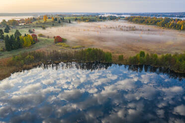 Luftaufnahme von Kizhi, Republik Karelien, Russland. - AAEF09456