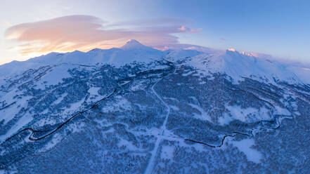 Aerial view of Snow Valley, Kamchatka, Russia. - AAEF09481