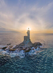 Aerial view of the Aniva Lighthouse. Sakhalin Island, Russia. - AAEF09487